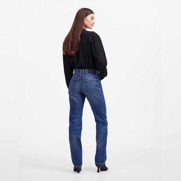 Madewell X Alexa Chung for Madewell High-Rise Straight Jean in Allendale Wash - Picture 6 of 13